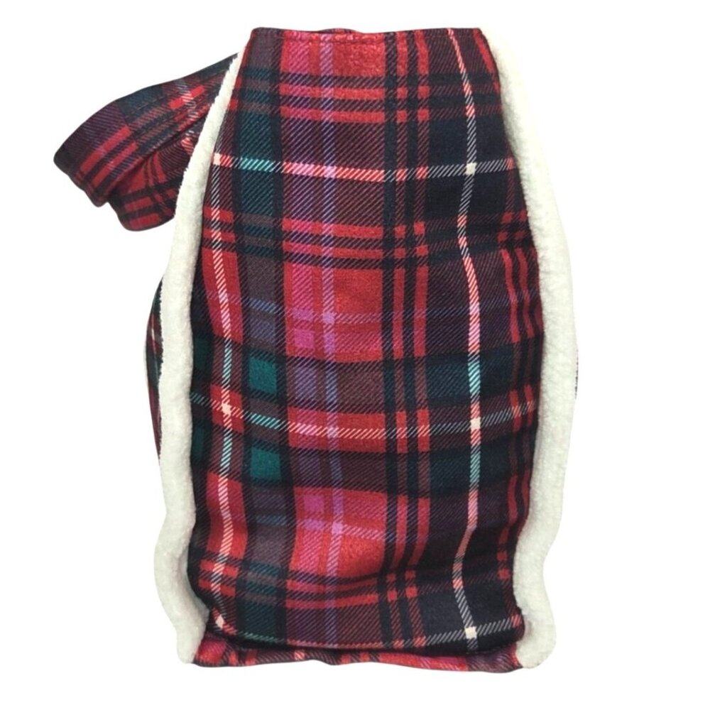 Victorias Secret Large Red Plaid Tote Bag With Sherpa Trim Limited Edition - Picture 6 of 12